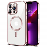 Cumpara ieftin Husa pentru iPhone 13 Pro Max, Techsuit Luxury Crystal MagSafe, Pink