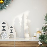 Gossi brad de craciun decorativ, alb, 49 cm, lemn de pin masiv