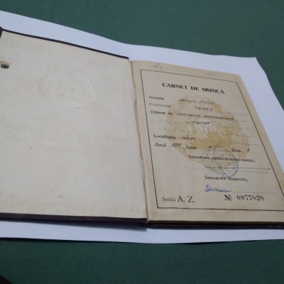 CARTE DE MUNCA 1974 foto