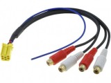 Mufa Mini ISO Galbena 6 Pini Adaptor Preamplificare 4x RCA, Iesire Remote, Conector Subwoofer/Amplificator, 4Carmedia