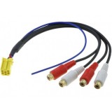 Mufa mini ISO galbena 6 pini Adaptor preamplificare 4xRCA