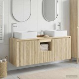 Cumpara ieftin Set dulap baie 3 buc. Stejar Sonoma 129 x 41 x 80 cm