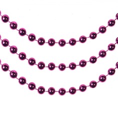 Ghirlandă Decorativă Crăciun, Model Perle, Lungime 8m, Culoare Mov, Material Plastic