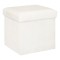Taburet pliabil Atmosphera Ezzio cu spatiu depozitare, 38x38x38 cm, blana artificiala, alb Household NewTrend