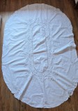 FATA DE MASA VINTAGE DIN BUMBAC DE MARI DIMENSIUNI CU BRODERIE MANUALA ȘI CROSET INSERAT