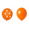 Set 10 baloane din latex, flippy, model party cu buline si simple, 30 cm, portocaliu, 2.8 g