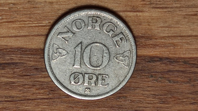 Norvegia - moneda de colectie - 10 ore 1956 - serie mai rara, superba ! foto