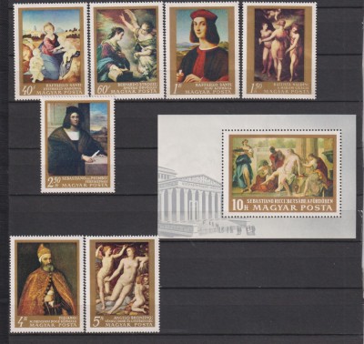 UNGARIA 1968 MI. 2465 - 2471 + BL. 67 MNH foto