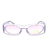 Ochelari de soare cu rama incolora si lentile roz UV 400