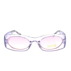 Ochelari de soare cu rama incolora si lentile roz UV 400