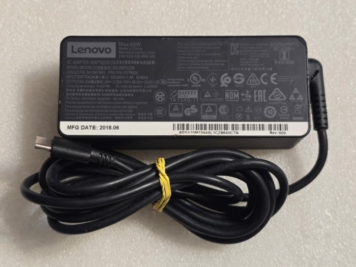 Incarcator original Lenovo 20V 3.25A 65W ADLX65YLC3A TYPE-C - poze reale