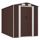 Cumpara ieftin Sopron de gradina, maro inchis, 192x274x223 cm, otel galvanizat