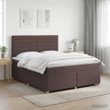 Cumpara ieftin Pat boxspring cu saltea Maro inchis 160 x 200 cm Tesatura