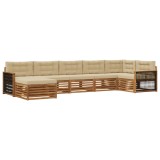 vidaXL Set de canapele de exterior cu pernă 7 pcs Natural și Bej 3383626