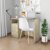 Cumpara ieftin Birou cu sertare, stejar Sonoma, 110 x 50 x 76 cm, PAL
