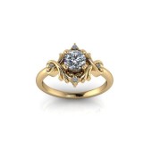 Inel de dama din aur galben 14K, piatra zirconiu - 49