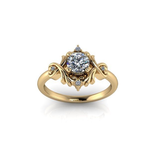Inel de dama din aur galben 14K, piatra zirconiu - 49