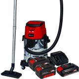 Einhell TE-VC 36/25 Li S PXC + Starter Kit + Twinpack - Aspirator 150 mbar + Set 1 acumulator si incarcator Li-Ion 18 V 2.5 Ah + Set 2 acumulatori Li-