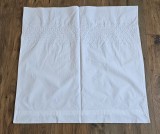 FATA DE PERNA VINTAGE DIN BUMBAC ALB CU MODEL BRODERIE MECANIZATA