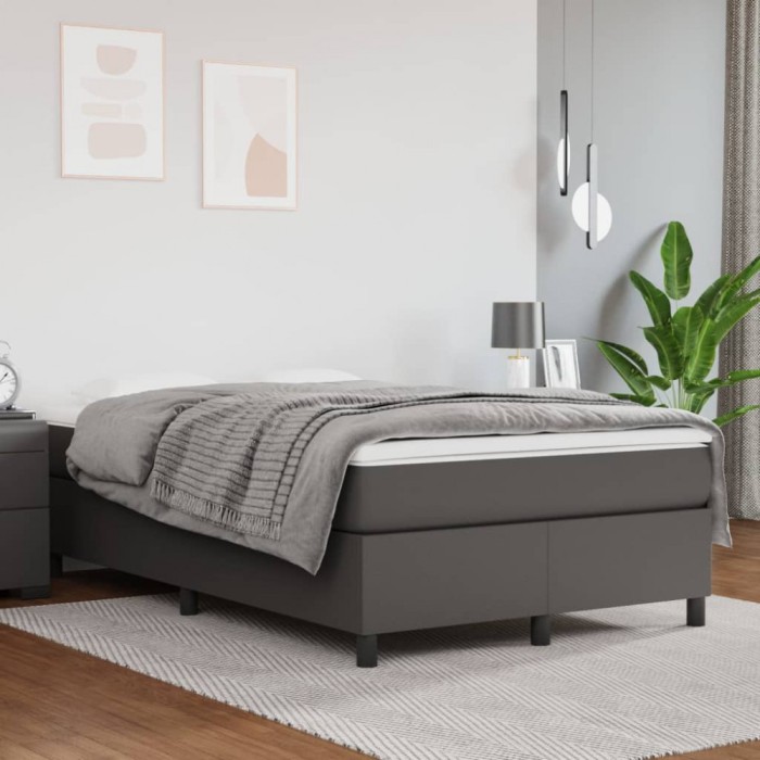 vidaXL Cadru de pat, gri, 120x200 cm, piele ecologică 3121039
