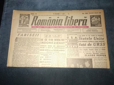 ZIAR ROMANIA LIBERA 4 NOIEMBRIE 1945 foto