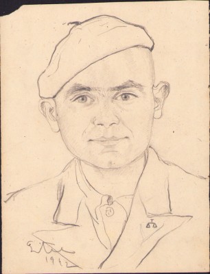 HST A1587 Schiță de Dimitrie &amp;quot;Puiu&amp;quot; Eitel 1942 semnată foto