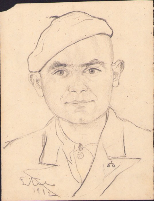 HST A1587 Schiță de Dimitrie &quot;Puiu&quot; Eitel 1942 semnată