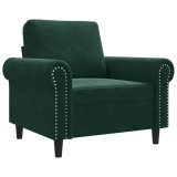Cumpara ieftin Fotoliu canapea, verde inchis, 60 cm, catifea