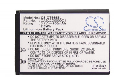 Baterie pentru Alcatel OT-665 CAB22D0000C1 CAB22B0000C1 foto