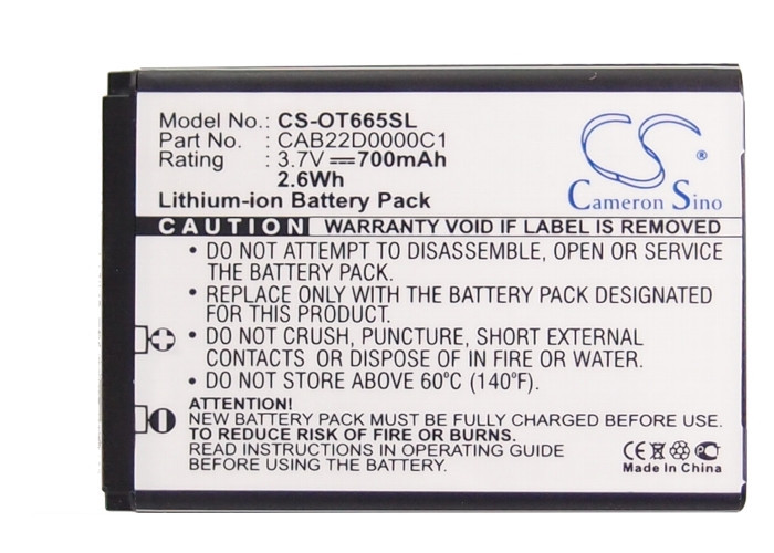 Baterie pentru Alcatel OT-665 CAB22D0000C1 CAB22B0000C1