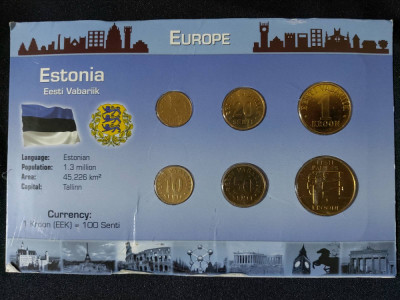 Seria completata monede - Estonia 1991-2002 , 6 monede foto