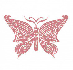 Sticker decorativ Fluture, Roz, 60 cm, 1151ST-2 foto