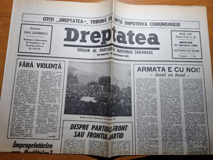 dreptatea 21 februarie 1990-art. voican voiculescu,doina cornea