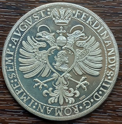 (A194) MONEDA ARGINT - REPRODUCERE 1 TALER 1652 REGENSBURG, FERDINAND III foto