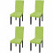 Huse de scaun elastice drepte, 4 buc., verde