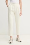 MACKAGE pantaloni femei, culoarea bej, fason tigareta, high waist, MARIANA