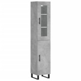 Cumpara ieftin Dulap inalt, gri beton, 34,5x34x180 cm, lemn prelucrat