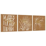 Cumpara ieftin Decor de perete 3 buc. 55x55 cm model iarba otel Corten
