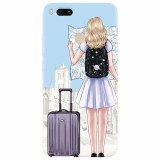 Husa silicon pentru Xiaomi Mi A1, Travel Girl Searching On Map