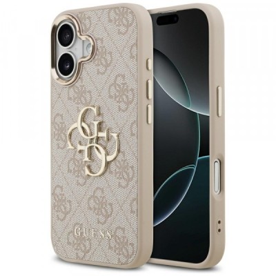 Husa pentru Apple iPhone 17, Guess, Big 4G Logo Classic, Roz Aurie foto