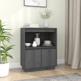 vidaXL Servantă, gri, 60x34x75 cm, lemn masiv de pin