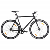 VidaXL Bicicletă cu angrenaj fix, negru, 700c, 55 cm