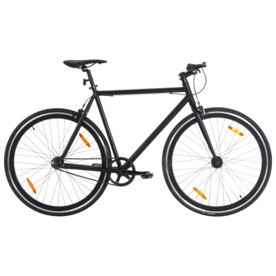 vidaXL Bicicletă cu angrenaj fix, negru, 700c, 55 cm foto