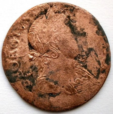 RAR ! MAREA BRITANIE , GEORGE III , Half penny 1772 , DIAMETRU 27mm. / 5g. foto