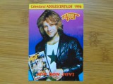 Calendar de buzunar Revista Salut anul 1996- Jon Bon Jovi