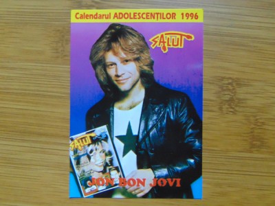 Calendar de buzunar Revista Salut anul 1996- Jon Bon Jovi foto