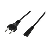 Cablu alimentare TV /Radio /Casetofon cu 2 pini 2x0.5mmp 2.5m negru Well CABLE-701-2.5-WL