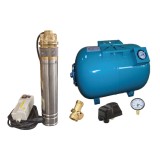 Kit complet sistem hidrofor, pompa submersibila Omnigena SKM 150/80, rezervor de 80 litri cu manometru, presostat, racord 5 cai, manometru, OM0061/80M