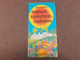 Rom&acirc;nia, Hanuri turistice, cabane, hartă turistică color, 1978