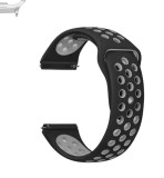 Curea silicon compatibila Samsung Galaxy Watch9 44mm/40mm, Samsung Galaxy Watch 8 44mm/40mm, Negru/Gri